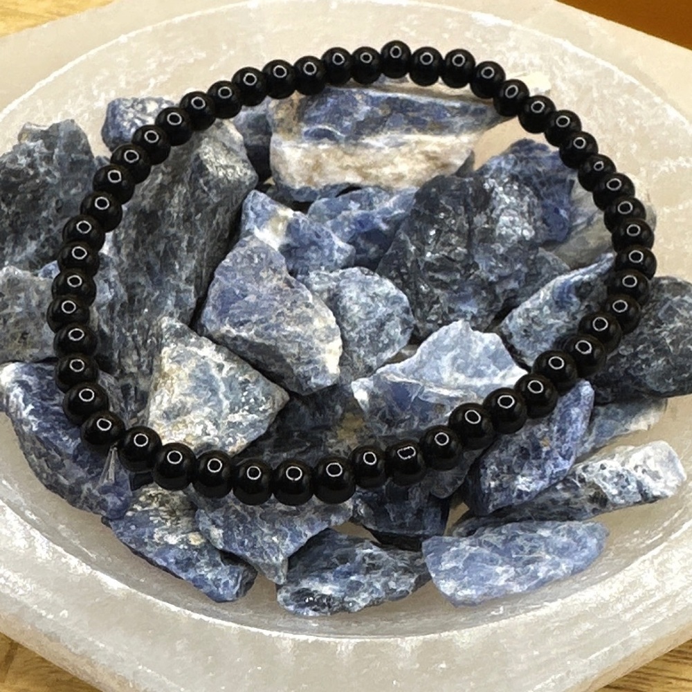 Alquimia Black Beaded Stretch Bracelet